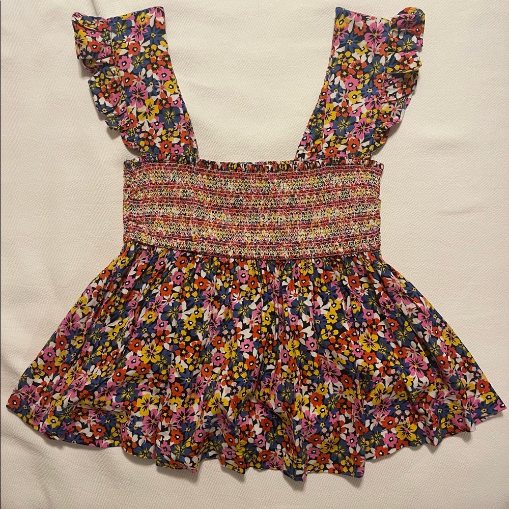 Floral smocked top from Urban Outfitters SO. CUTE.